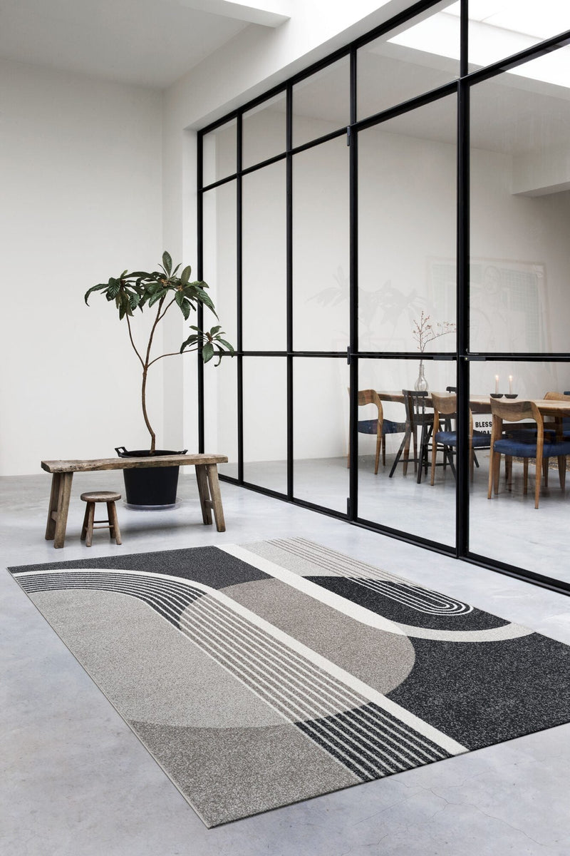 Woodstock Modern Arc Beige Rug