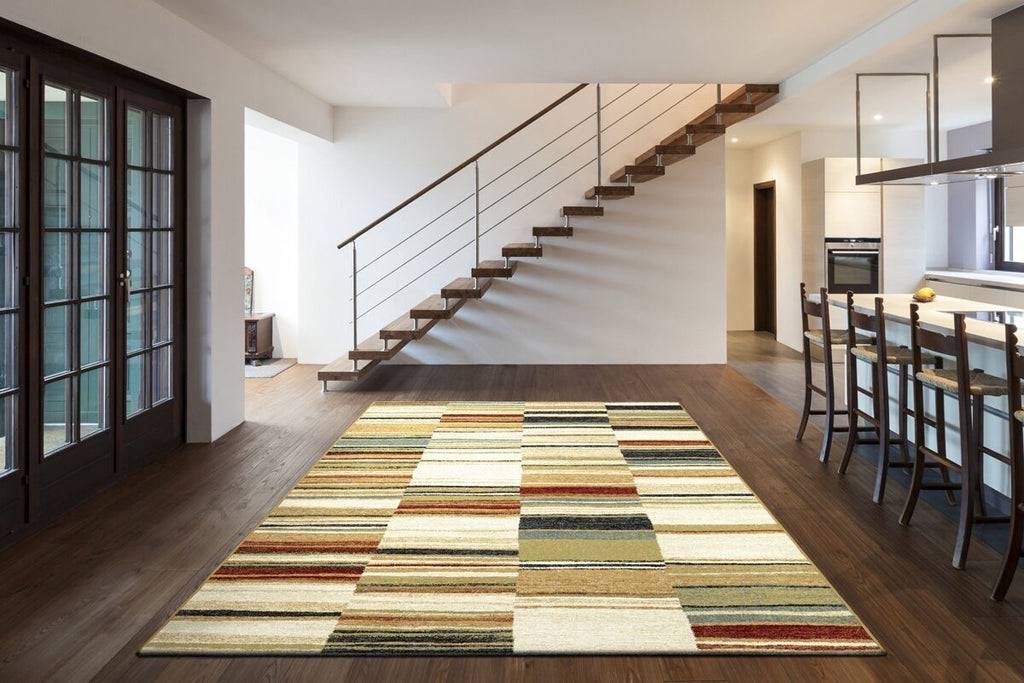 Woodstock Kelim Stripe Beige Rug