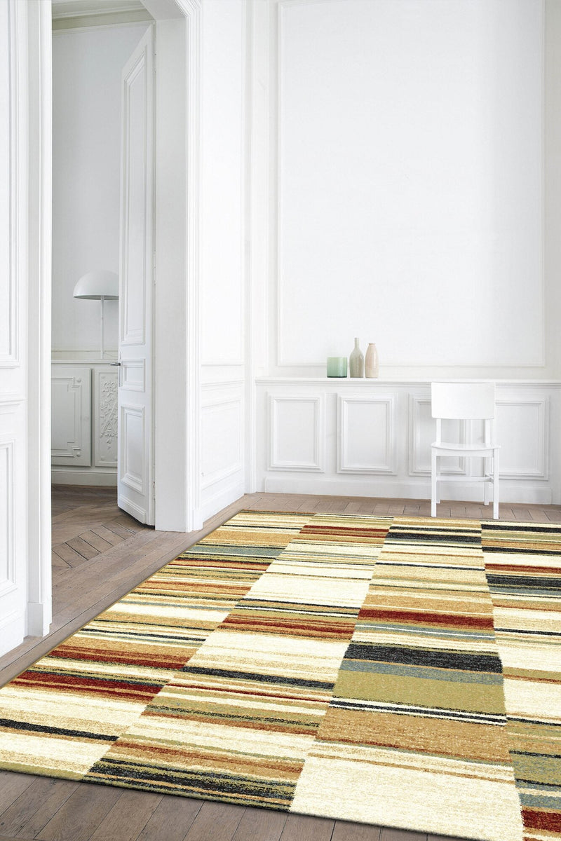 Woodstock Kelim Stripe Beige Rug