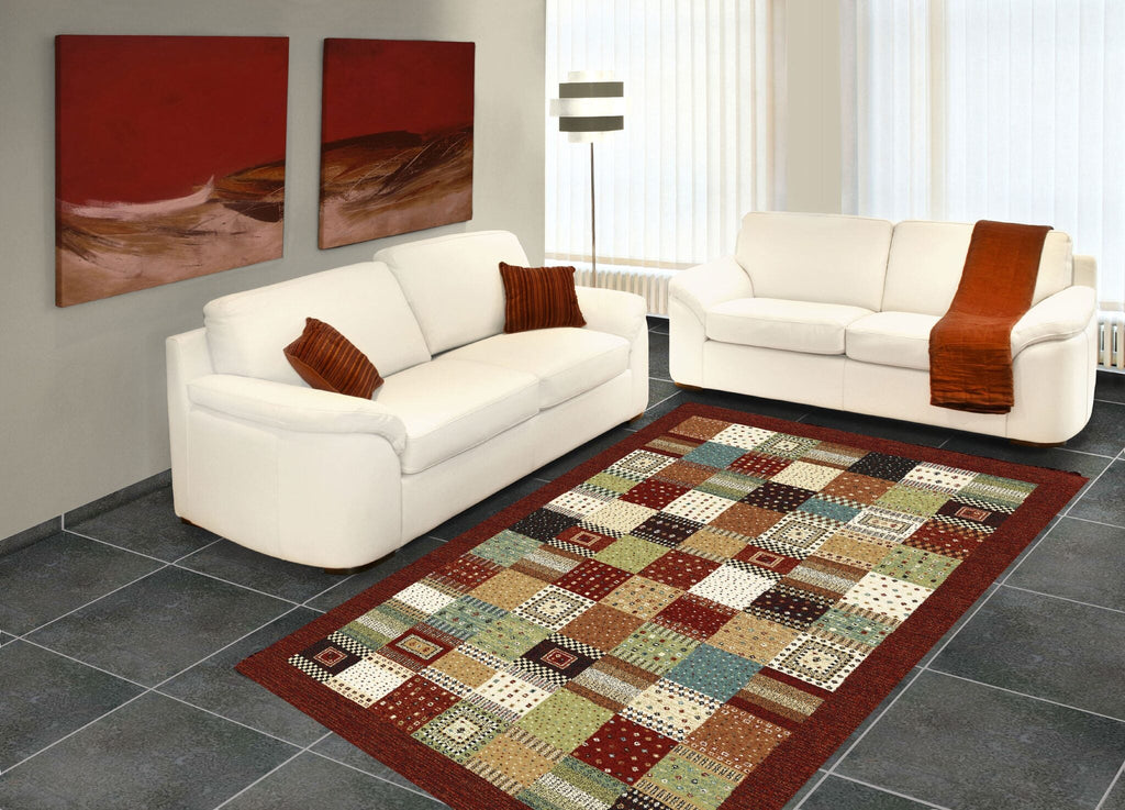 Woodstock Patchwork Folk Red Rug