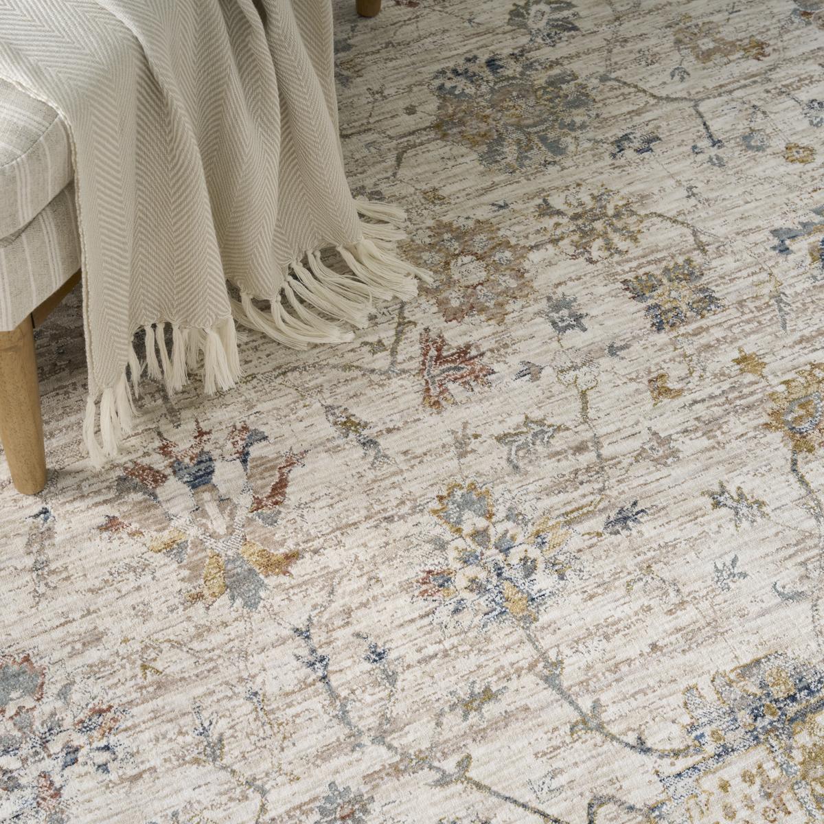 Antique Fusion Botanical Ivory Multicolour Rug