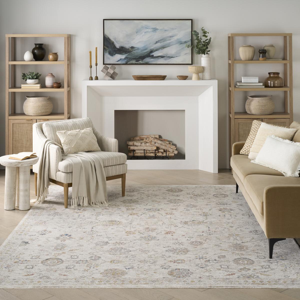 Antique Fusion Botanical Ivory Multicolour Rug