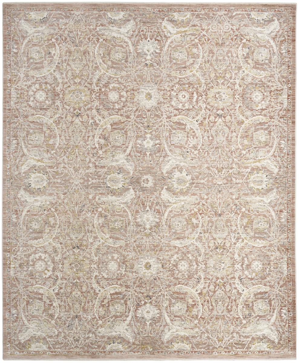 Antique Fusion Floral Lattice Brick Rug