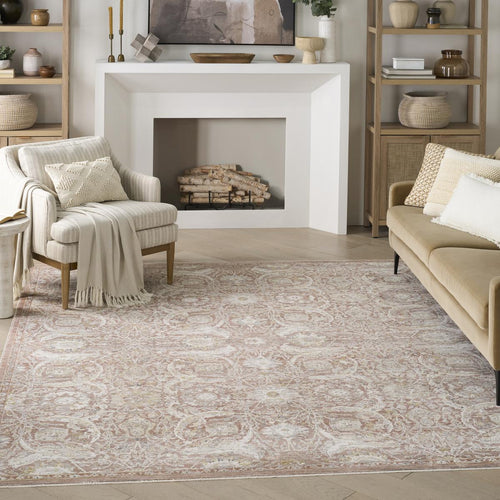 Antique Fusion Floral Lattice Brick Rug