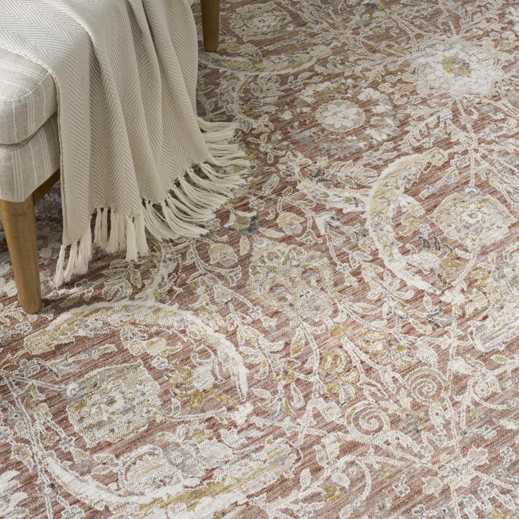 Antique Fusion Floral Lattice Brick Rug