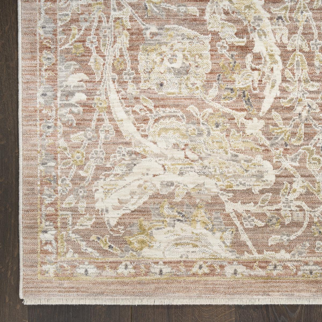Antique Fusion Floral Lattice Brick Rug
