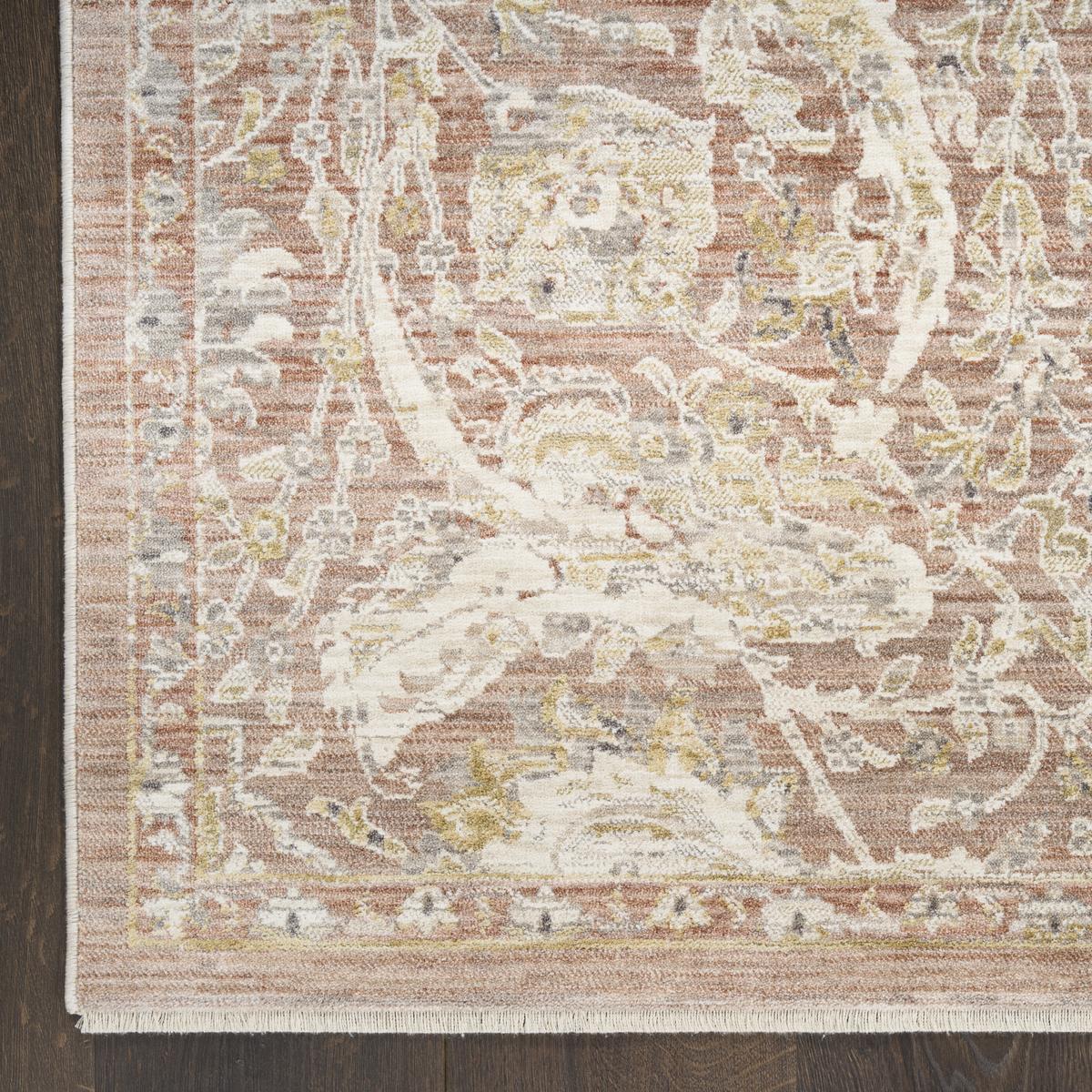 Antique Fusion Floral Lattice Brick Rug