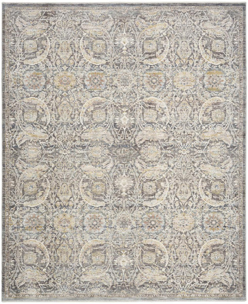 Antique Fusion Floral Lattice Charcoal Multicolour Rug