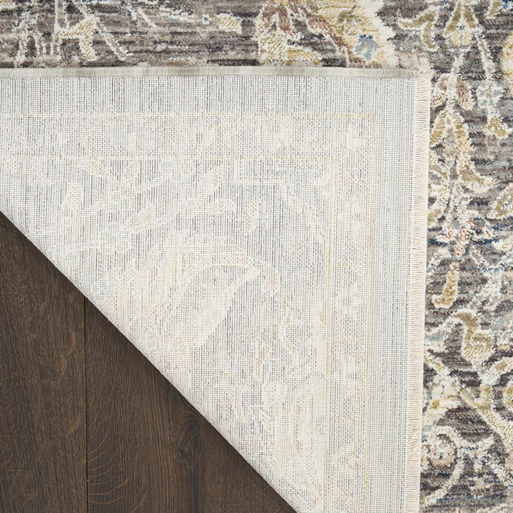 Antique Fusion Floral Lattice Charcoal Multicolour Rug