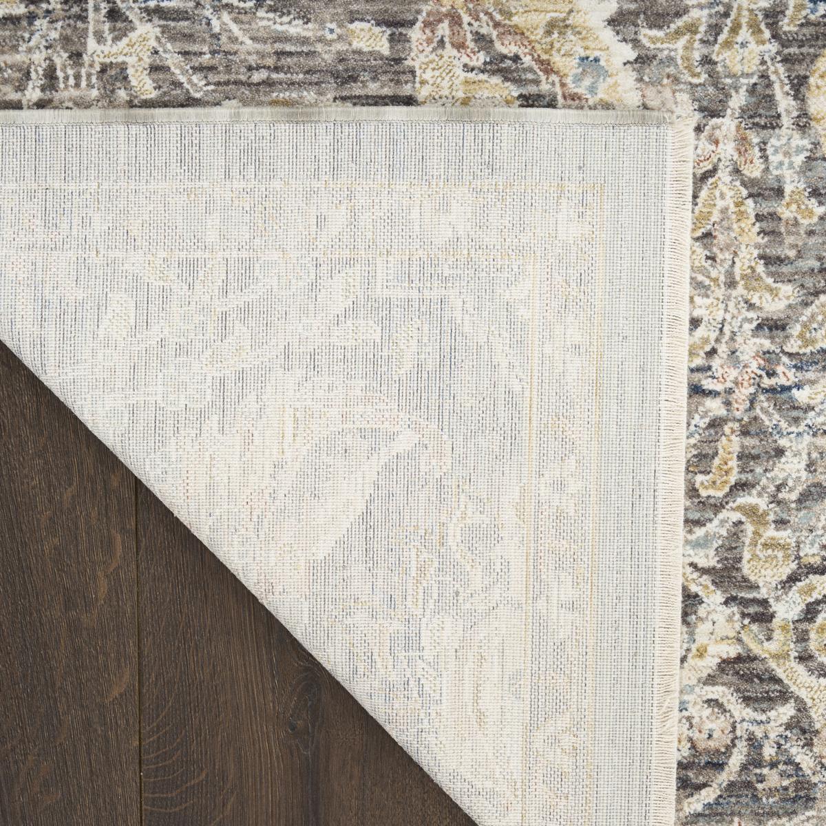 Antique Fusion Floral Lattice Charcoal Multicolour Rug