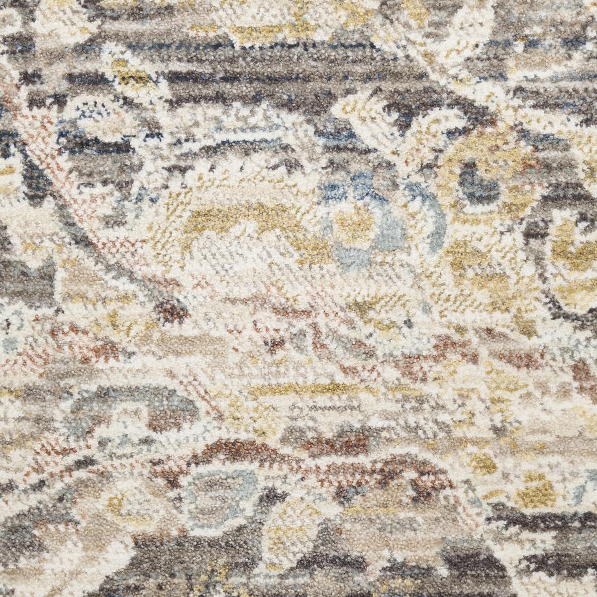 Antique Fusion Floral Lattice Charcoal Multicolour Rug