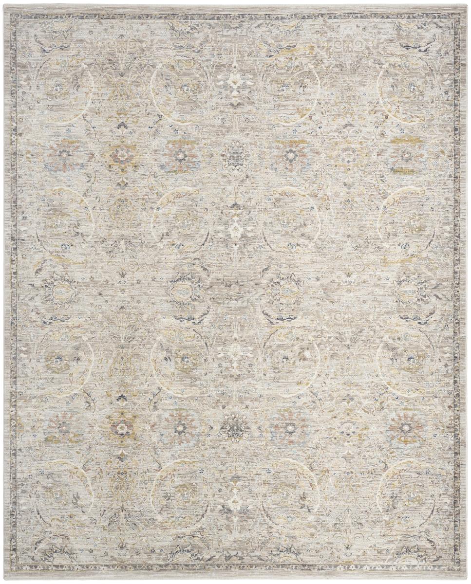 Antique Fusion Floral Lattice Light Grey Rug