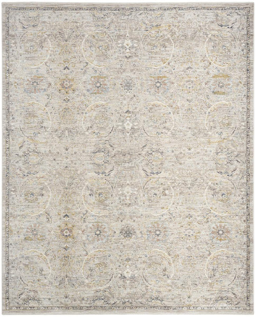 Antique Fusion Floral Lattice Light Grey Rug