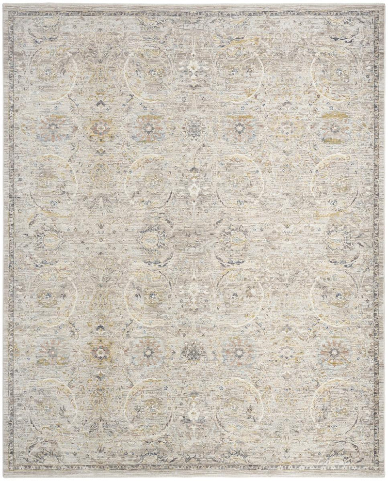 Antique Fusion Floral Lattice Light Grey Rug