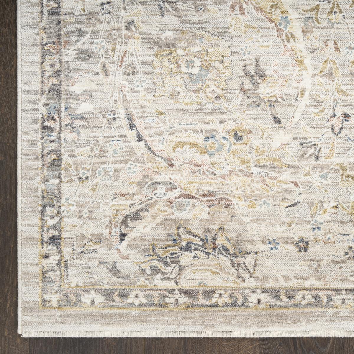 Antique Fusion Floral Lattice Light Grey Rug