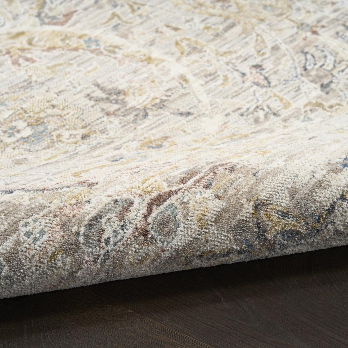 Antique Fusion Floral Lattice Light Grey Rug
