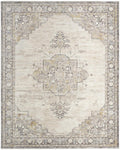 Antique Fusion Medallion Ivory Charcoal Rug