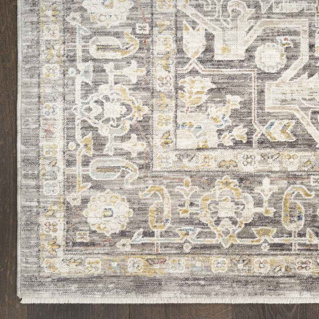Antique Fusion Medallion Ivory Charcoal Rug
