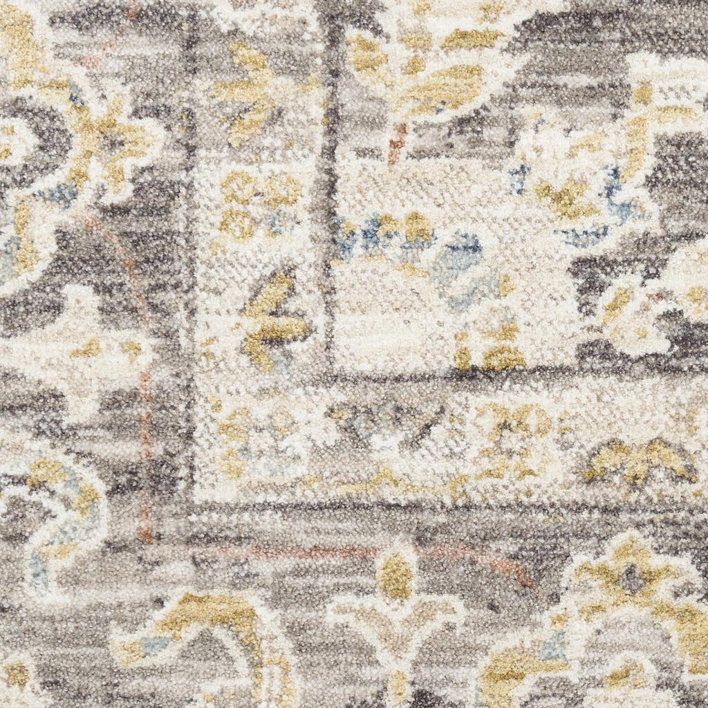 Antique Fusion Medallion Ivory Charcoal Rug