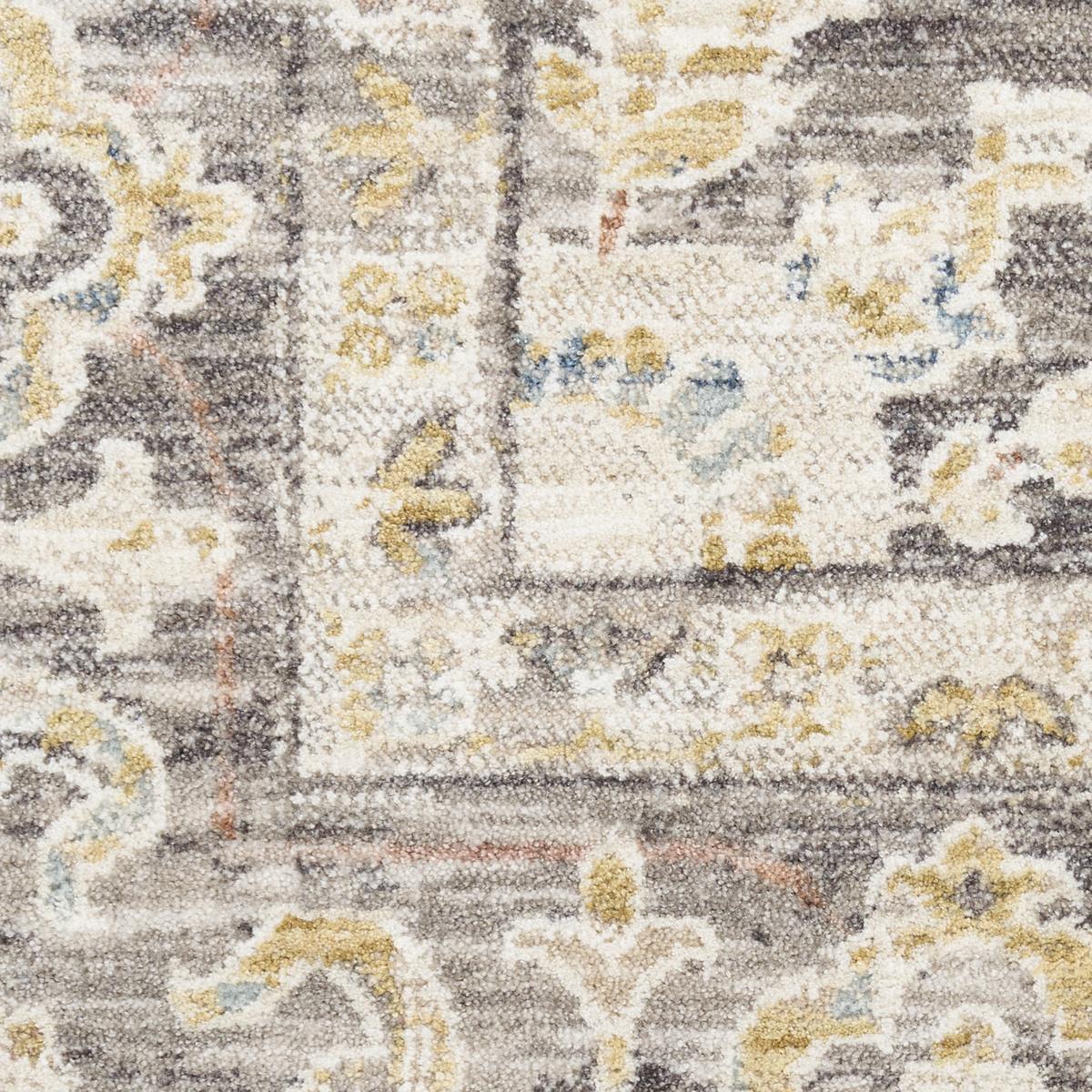 Antique Fusion Medallion Ivory Charcoal Rug