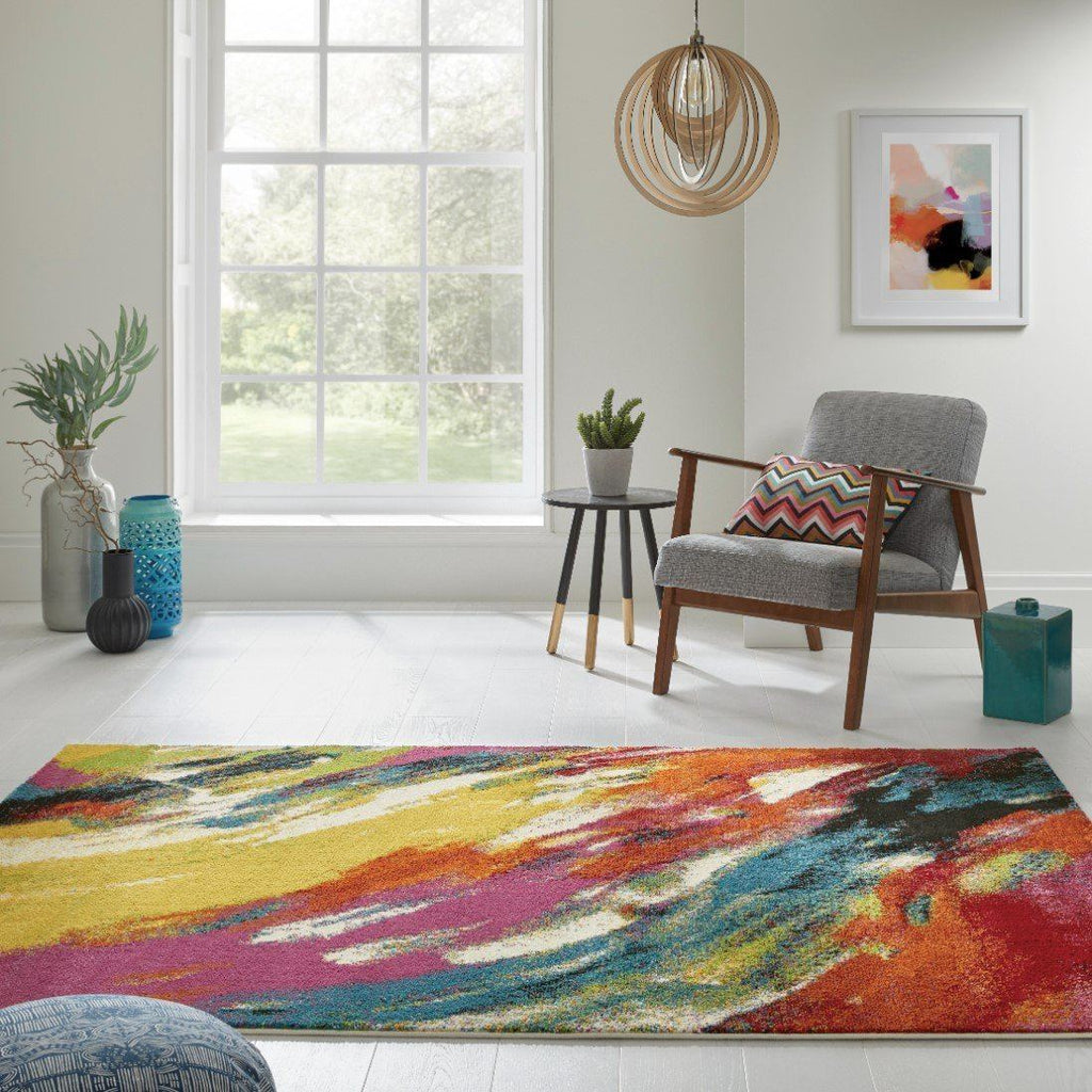 Art Brushstroke Multicolour Rug