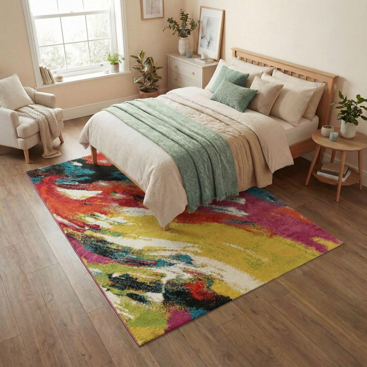 Art Brushstroke Multicolour Rug
