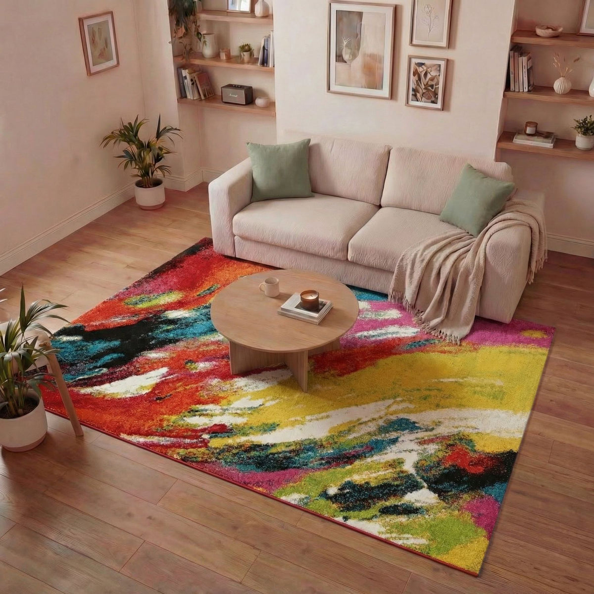 Art Brushstroke Multicolour Rug