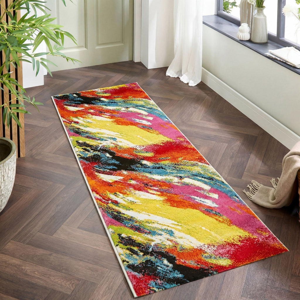 Art Brushstroke Multicolour Rug