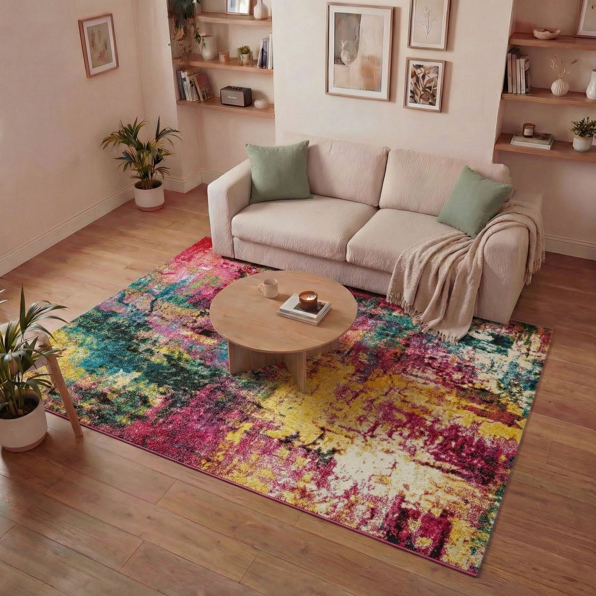 Art Colour Wash Multicolour Rug