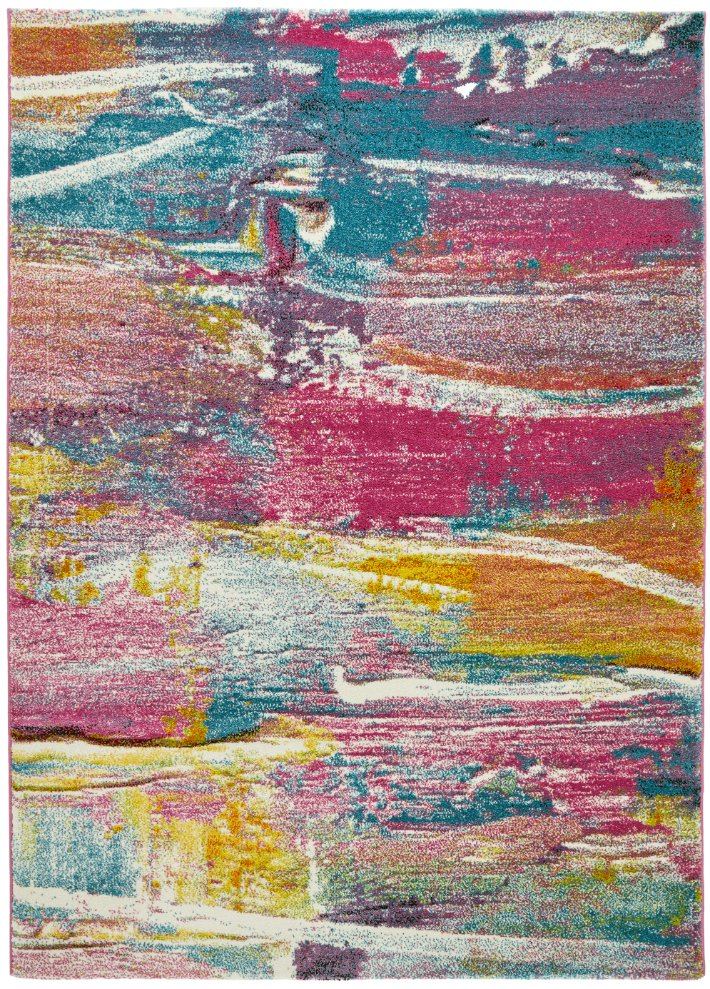 Art Pastel Streak Light Multicolour Rug