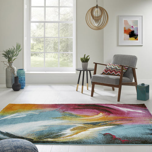 Art Swirl Multicolour Rug
