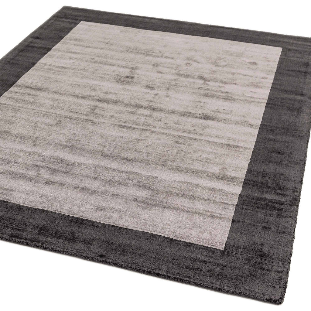 Blade Border Charcoal Silver Rug