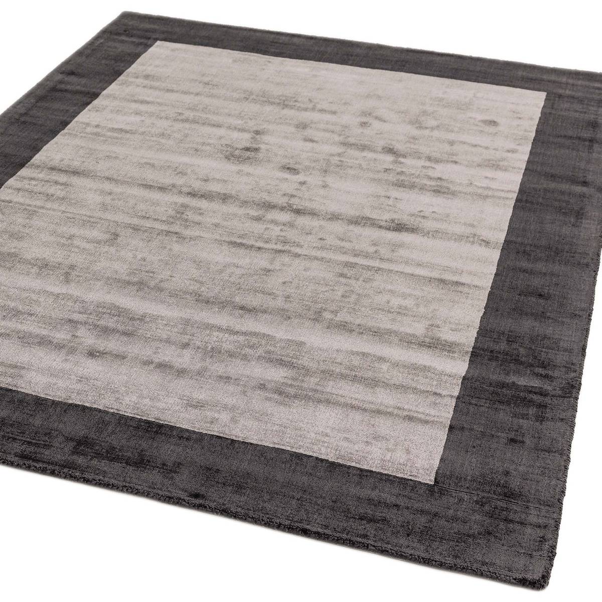 Blade Border Charcoal Silver Rug