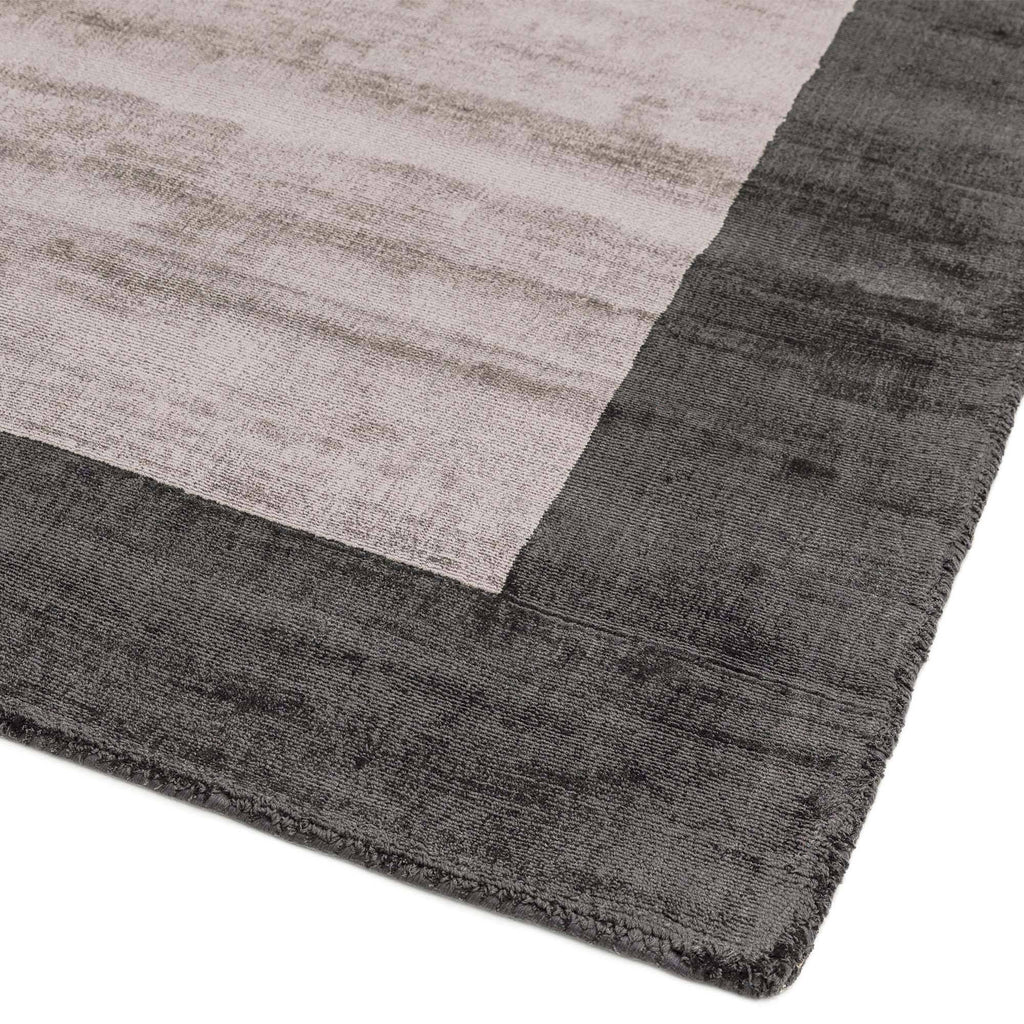 Blade Border Charcoal Silver Rug