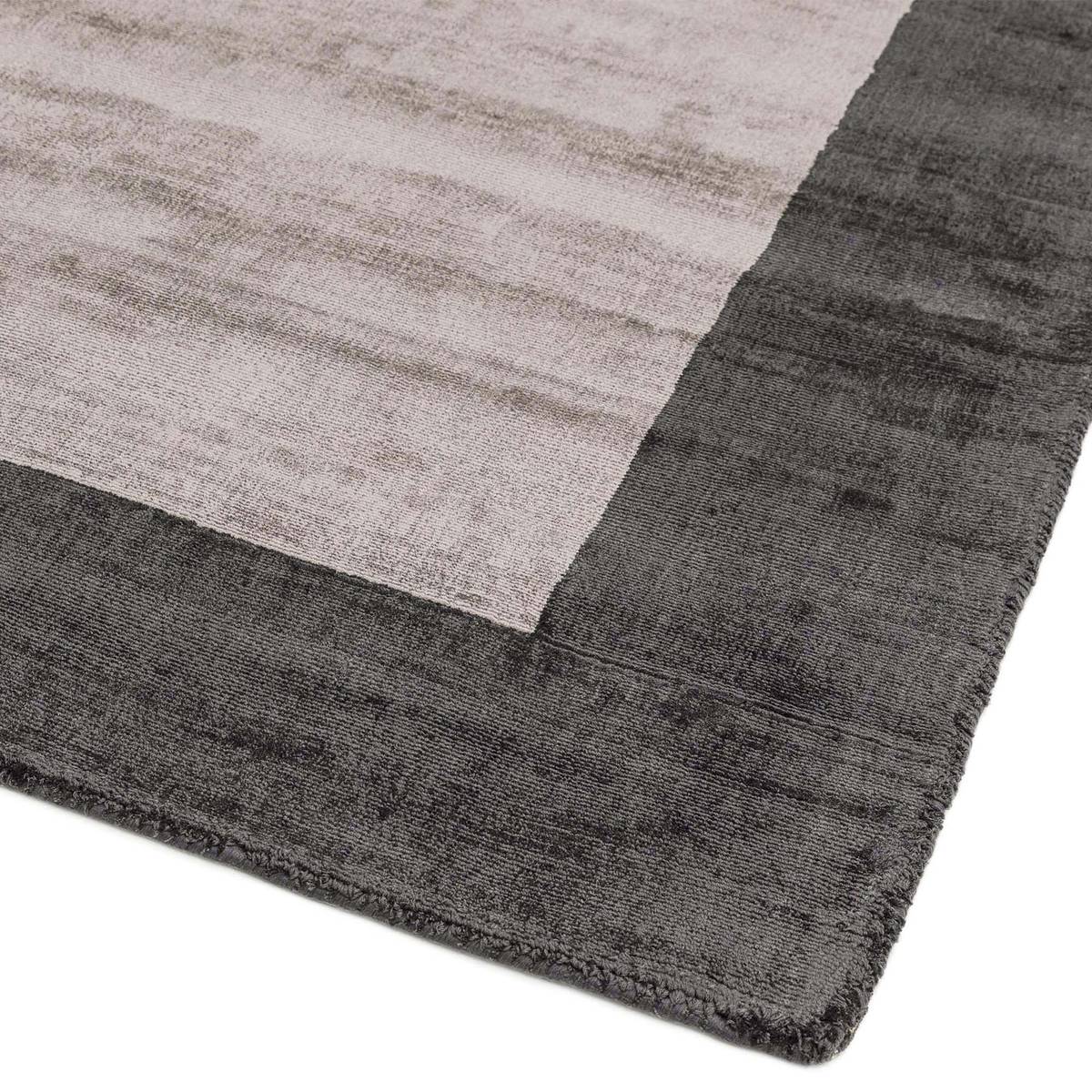 Blade Border Charcoal Silver Rug