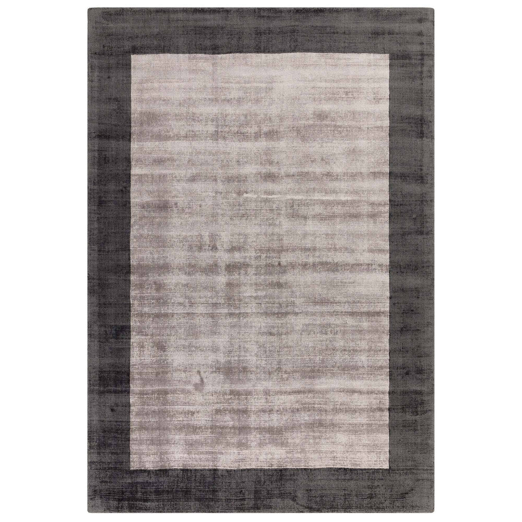 Blade Border Charcoal Silver Rug