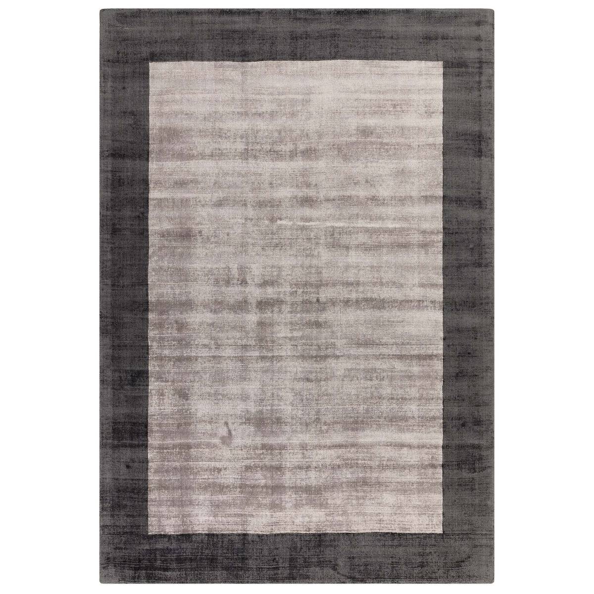 Blade Border Charcoal Silver Rug