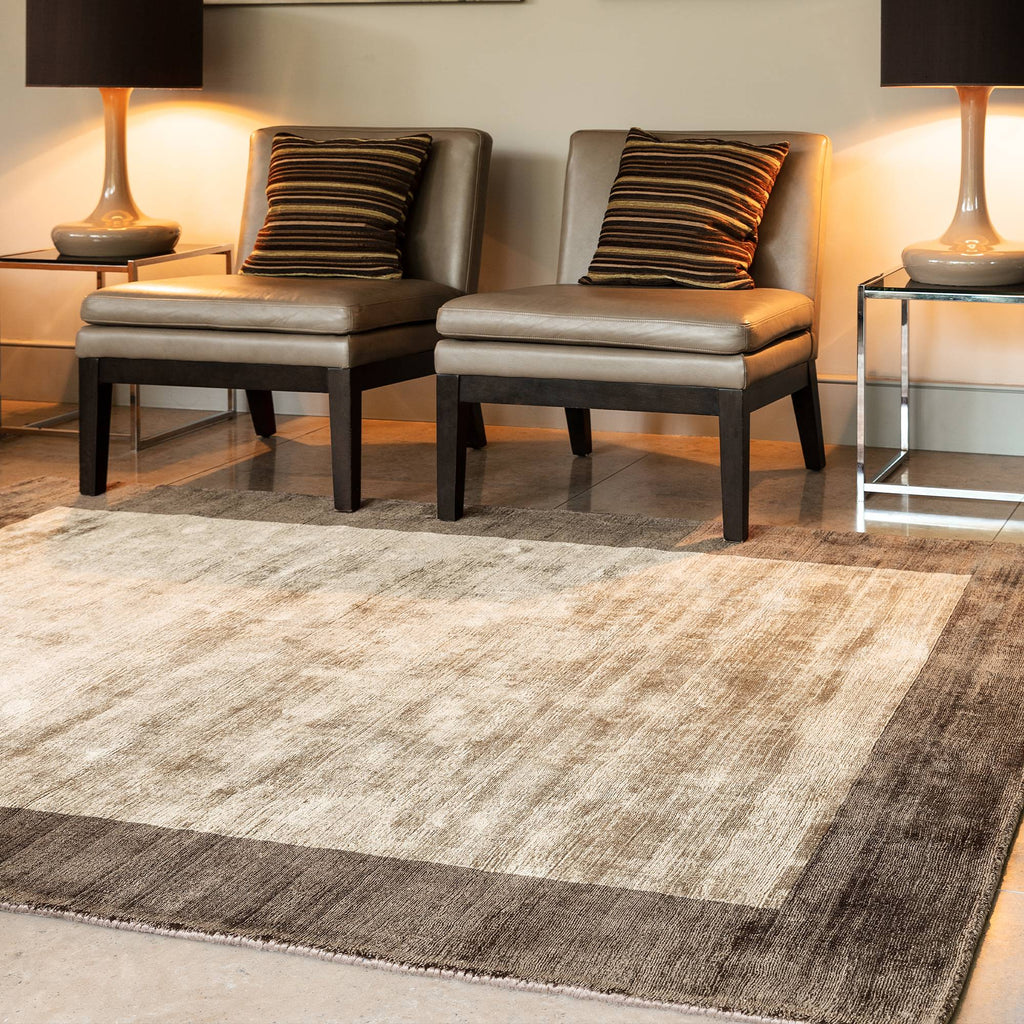 Blade Border Choco Mocha Rug