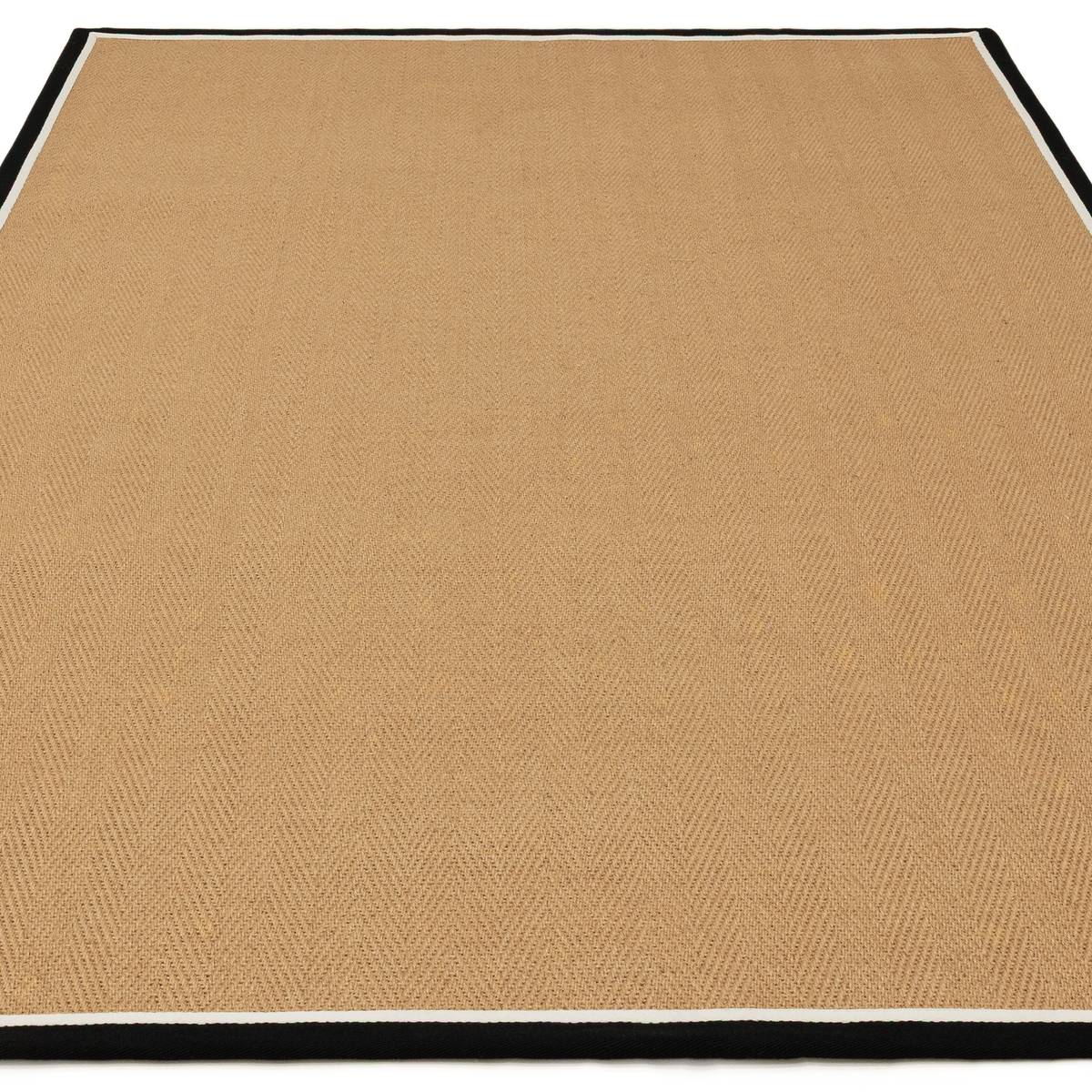 Bordo Herringbone Charcoal Cream Rug