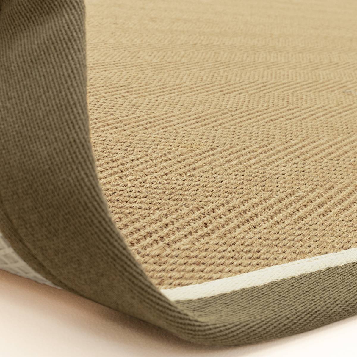Bordo Herringbone Khaki Cream Rug