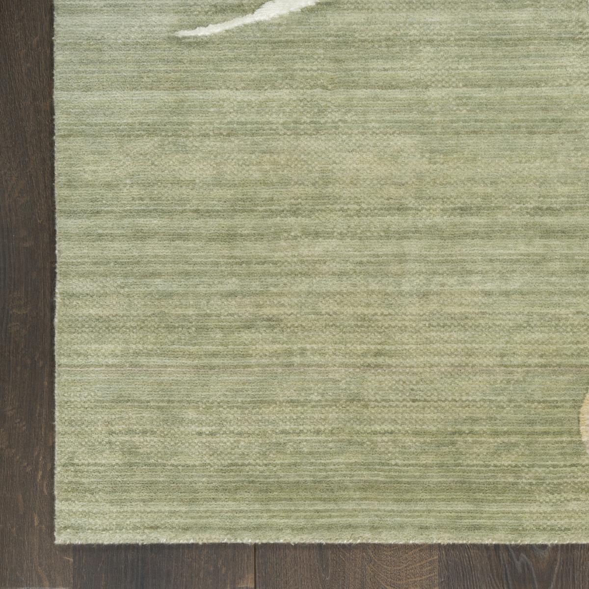Brushlight Bloom Green Ivory Rug