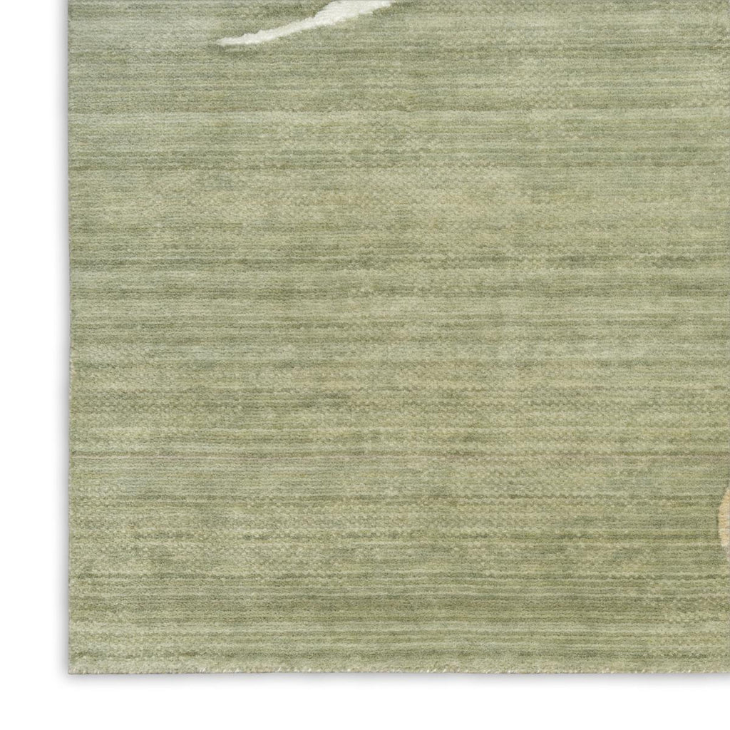 Brushlight Bloom Green Ivory Rug
