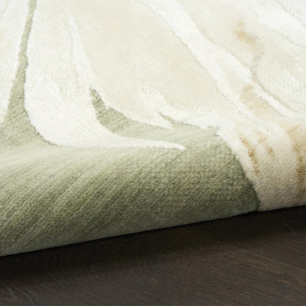 Brushlight Bloom Green Ivory Rug