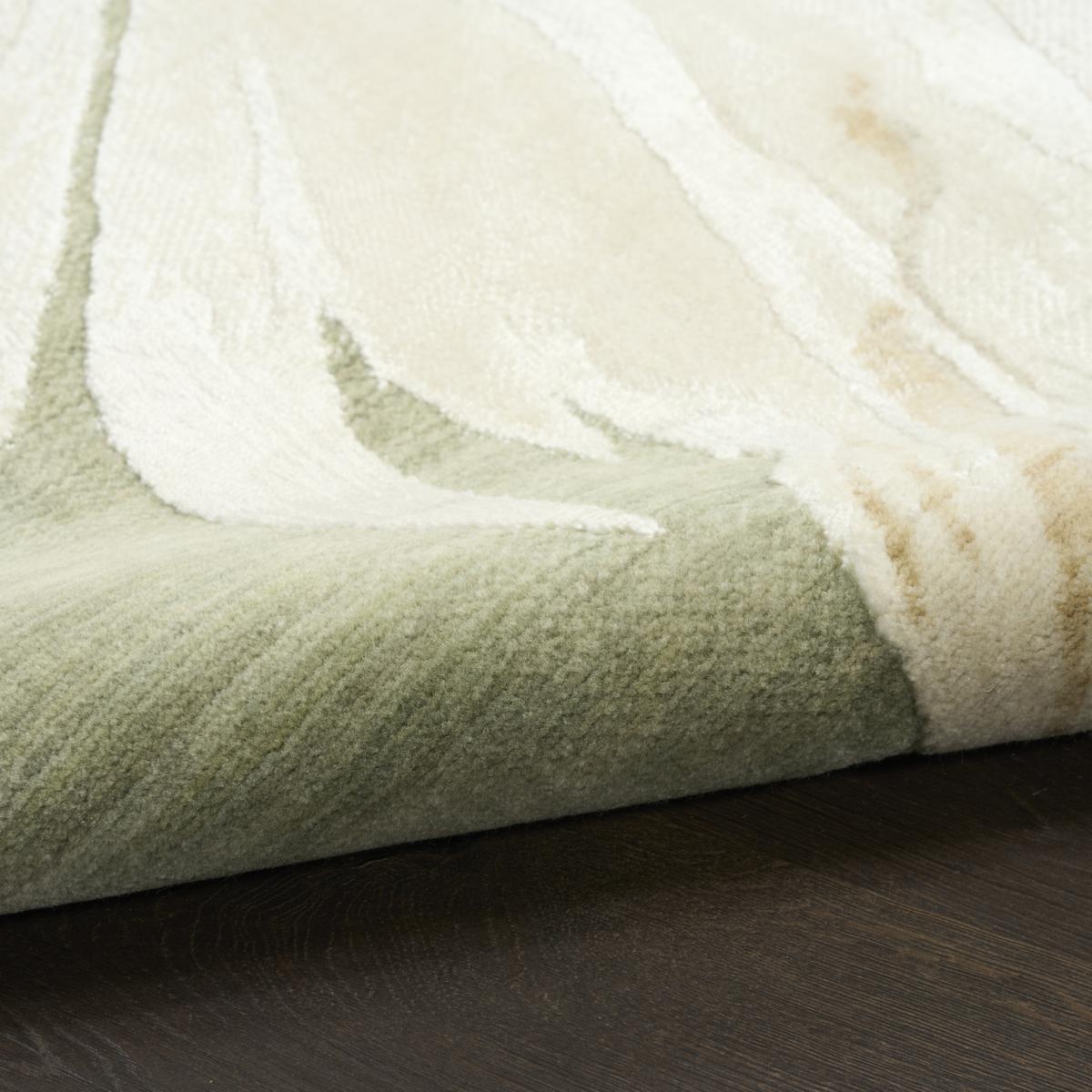 Brushlight Bloom Green Ivory Rug