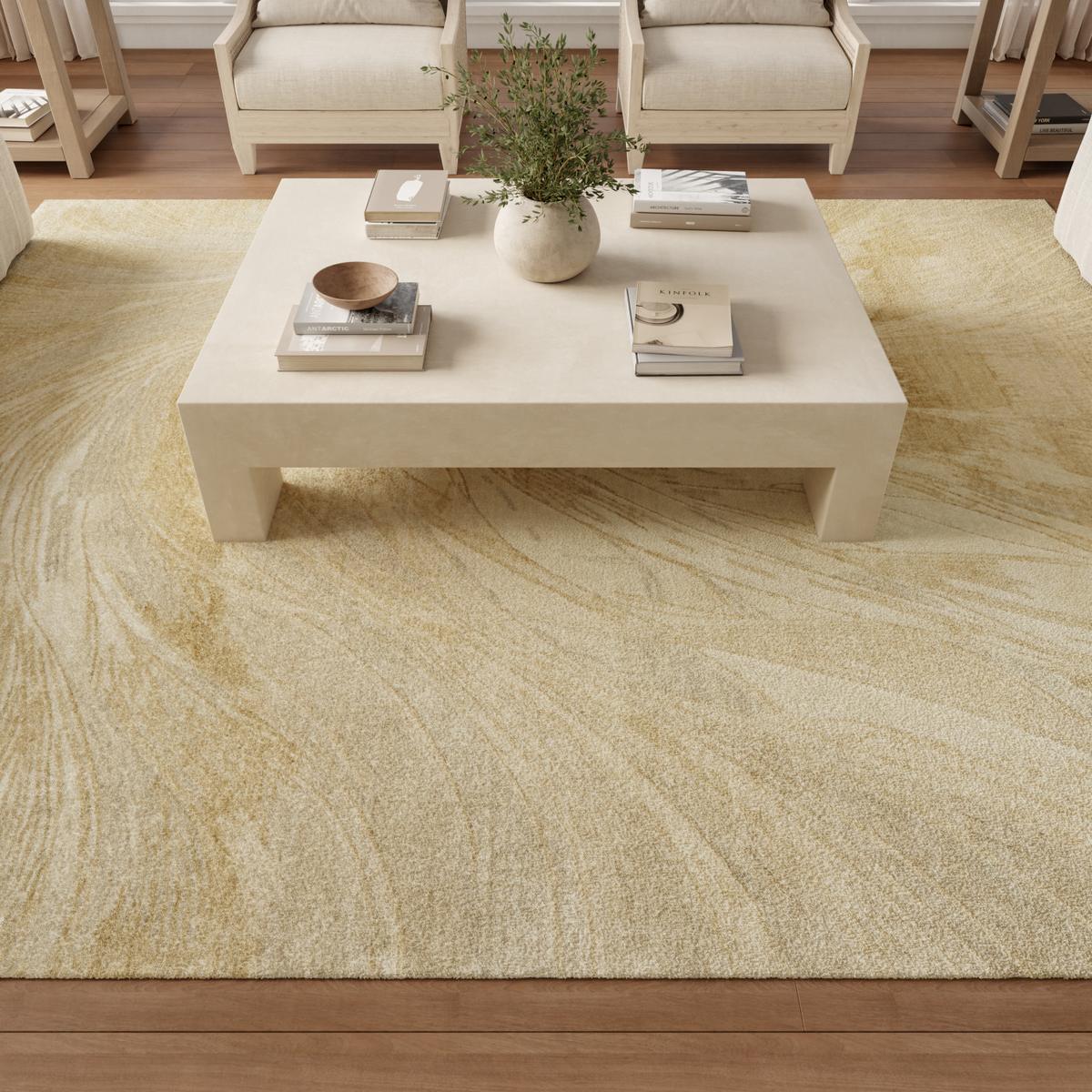 Brushlight Brushstroke Beige Grey Rug