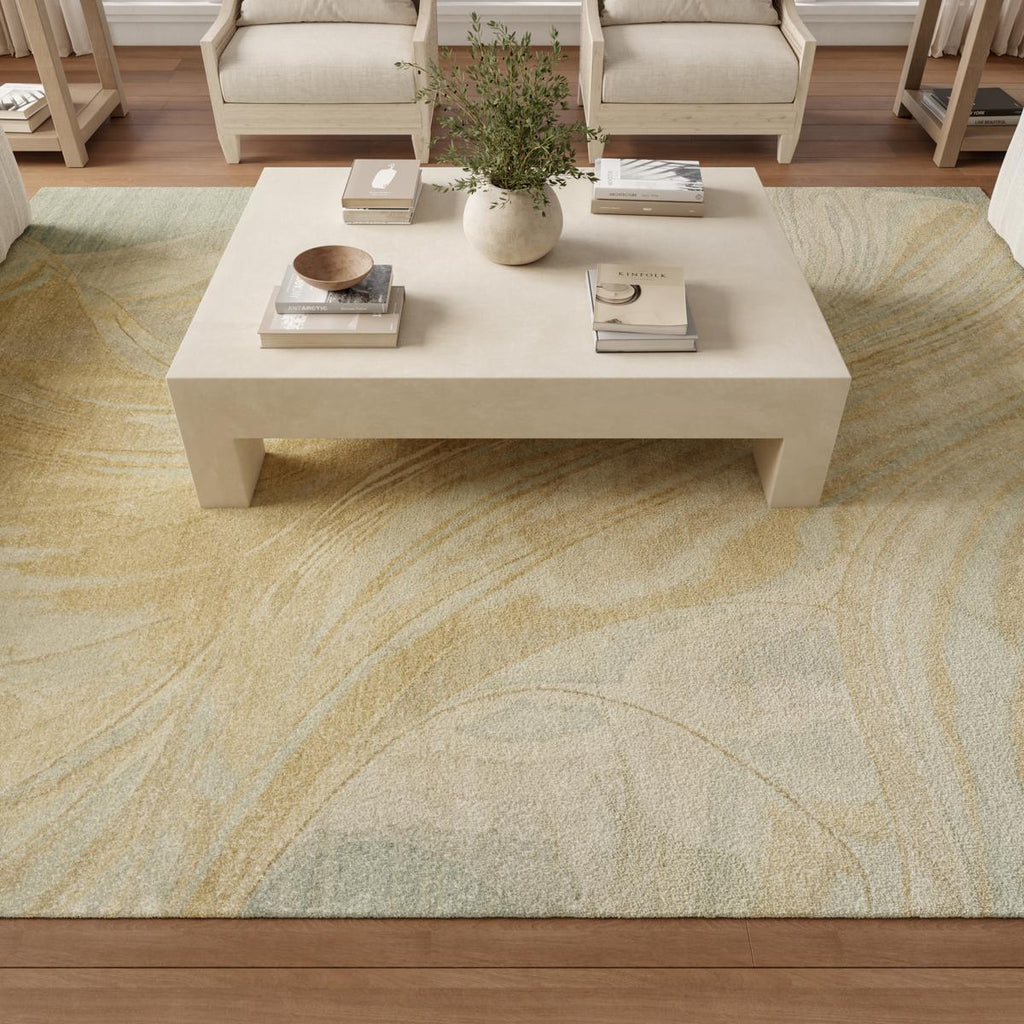 Brushlight Marble Blue Ivory Rug