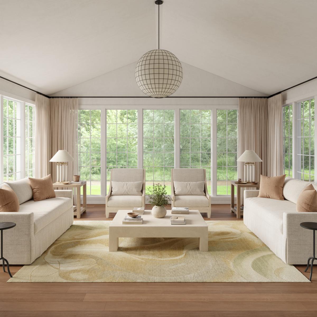 Brushlight Ribbon Beige Grey Rug