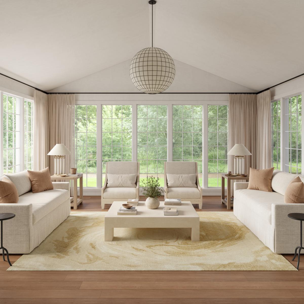 Brushlight Vortex Beige Ivory Rug