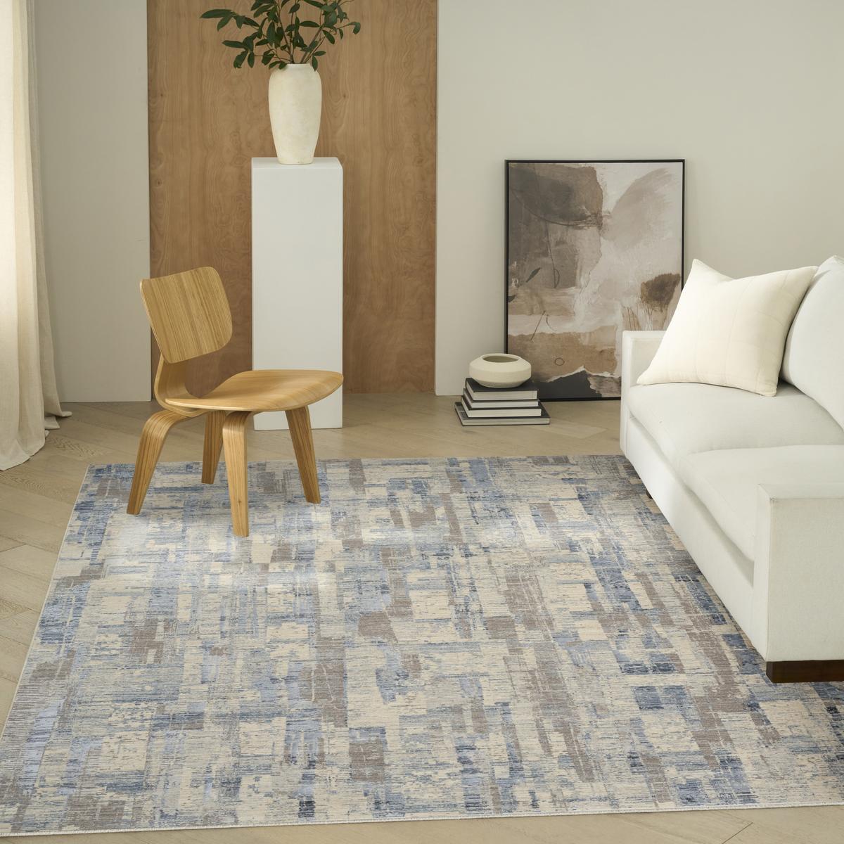 Calvin Klein Drift Mosaic Blue Beige Rug