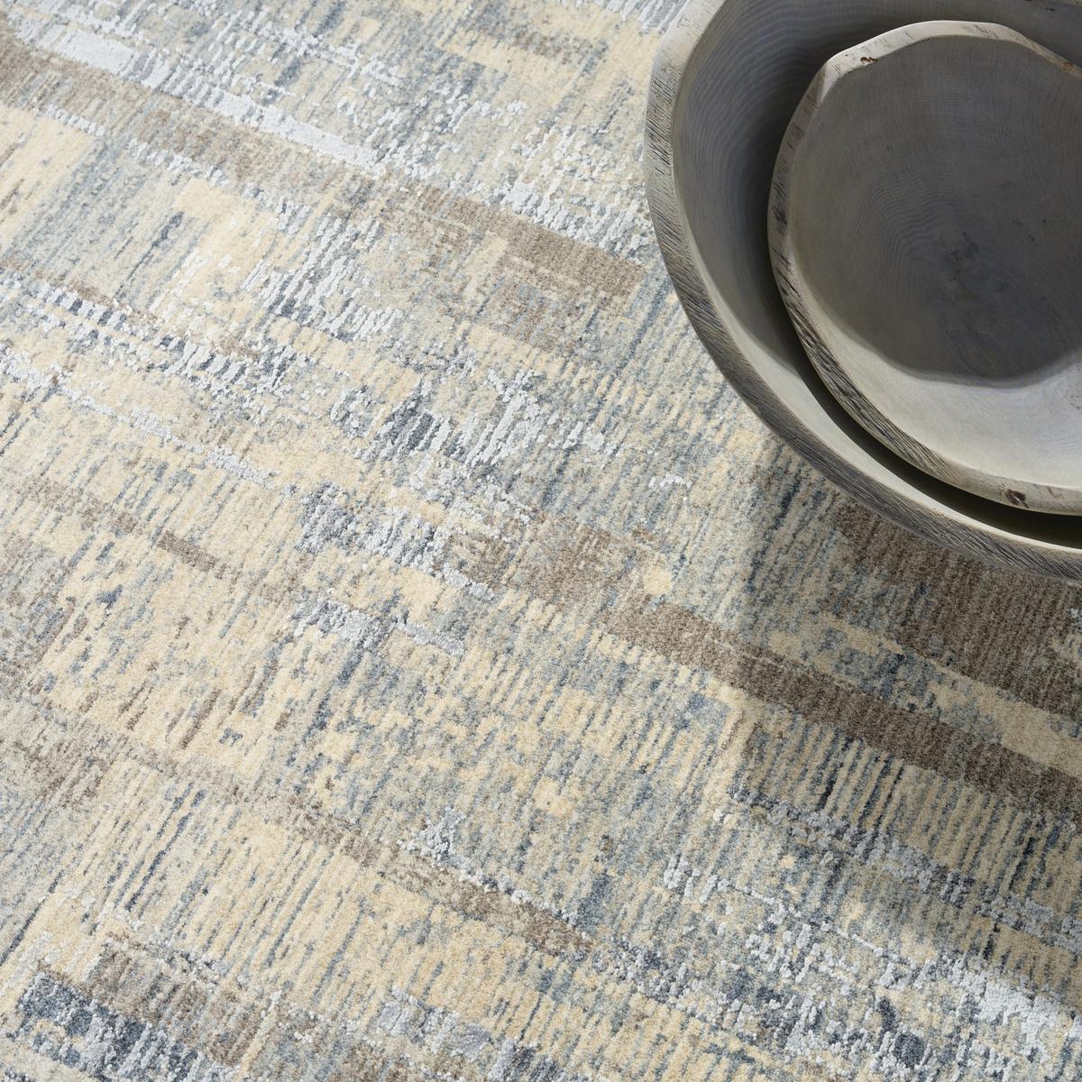 Calvin Klein Drift Mosaic Blue Beige Rug